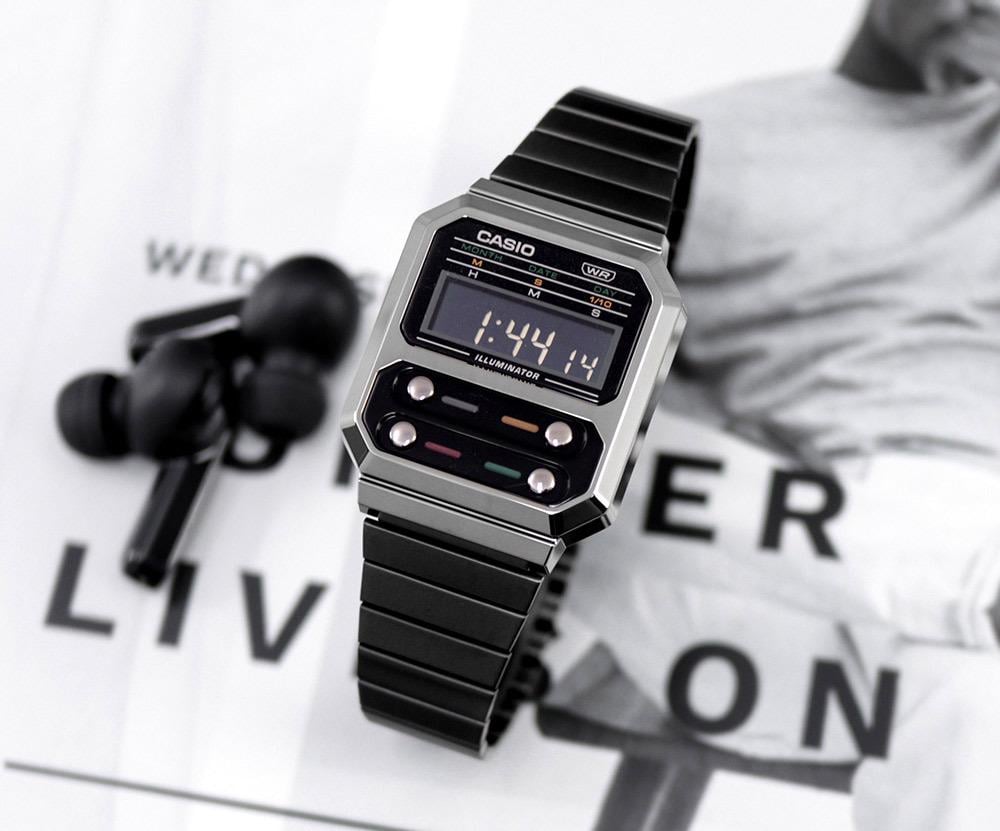 Часы наручные мужские Casio A100WEGG-1A Черный (Ф139) - фото 2