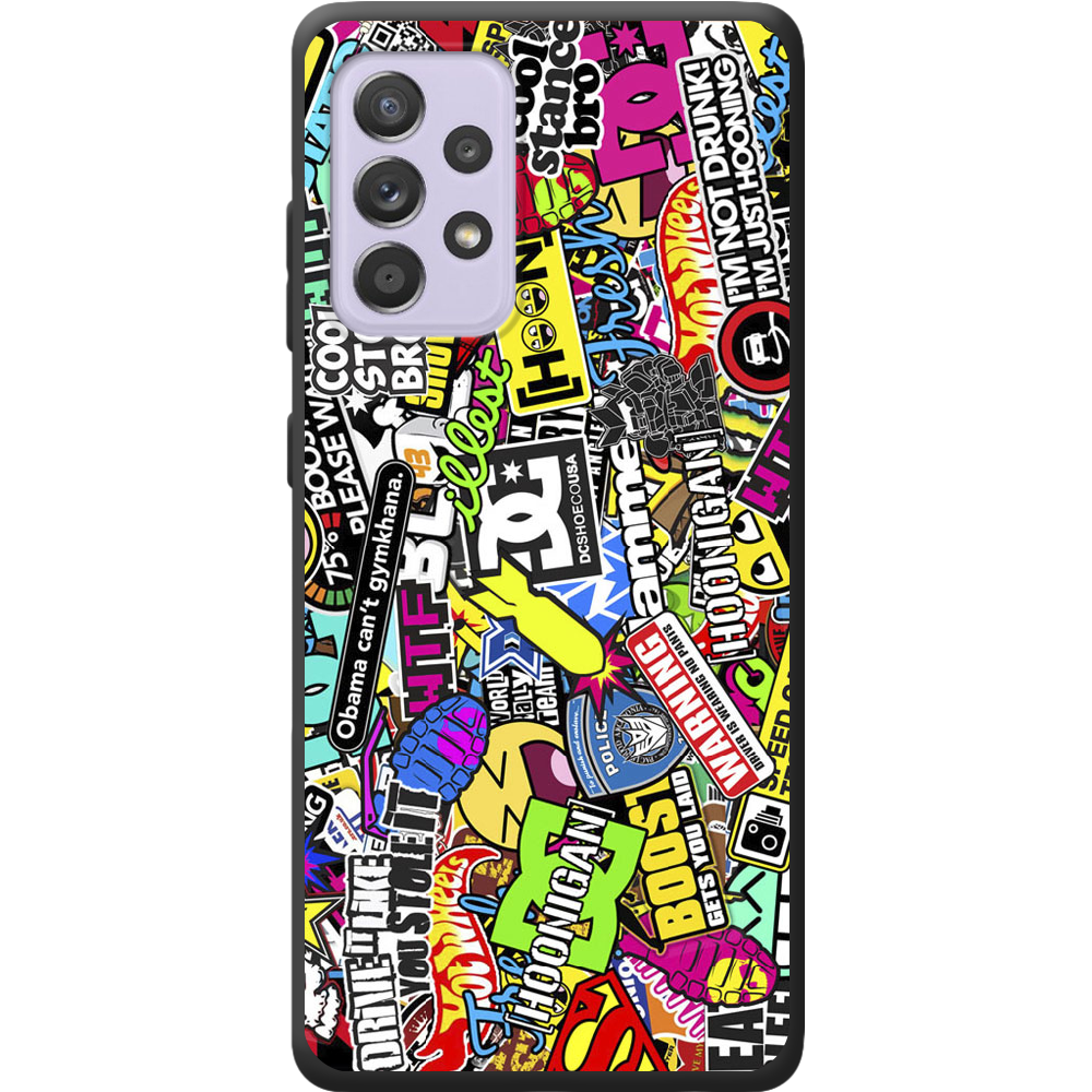 Чохол BoxFace Samsung A525 Galaxy A52 Multicolored Inscriptions Чорний силікон (42075-up880-42097)