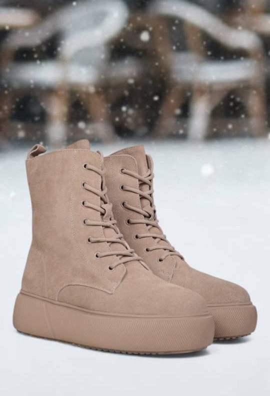 Черевики жіночі Seven CQ268 замшеві зимові р. 37 Бежевий (32362422)
