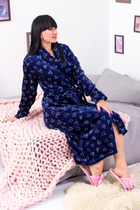 Халат женский Носи свое Сердечки р. 54 Чернильно-синий (p-52-89662)
