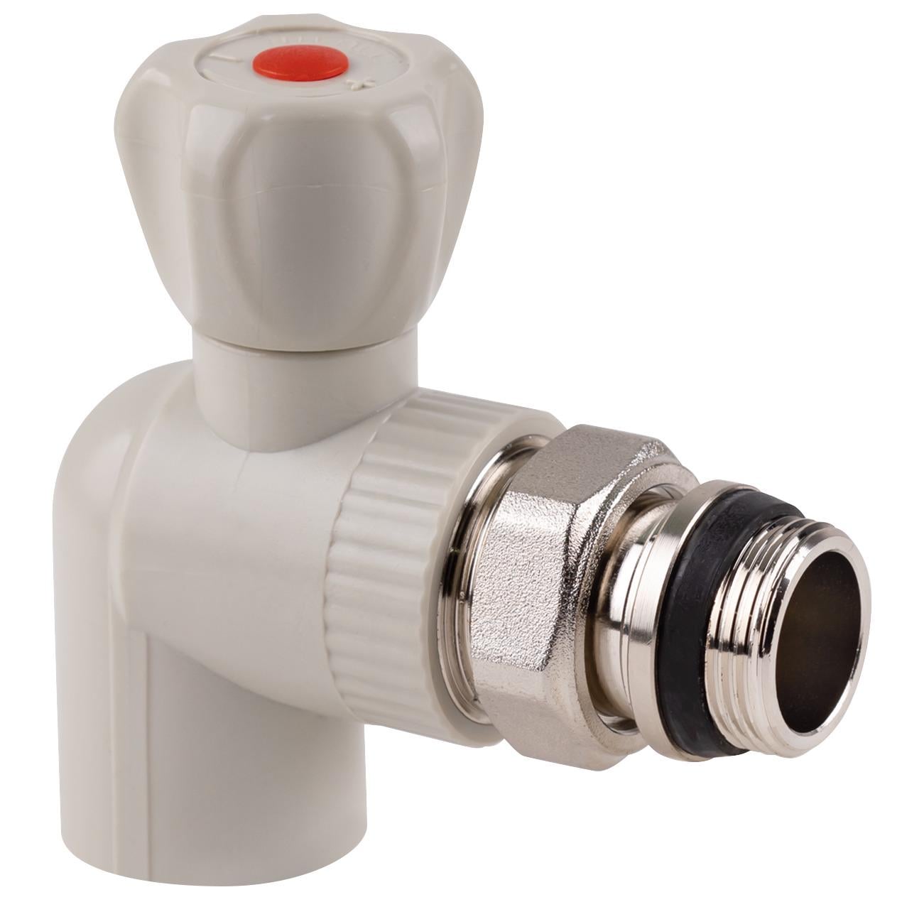 Кран радиаторный угловой Thermo Alliance PPR 25х3/4" с американкой (DSW432)