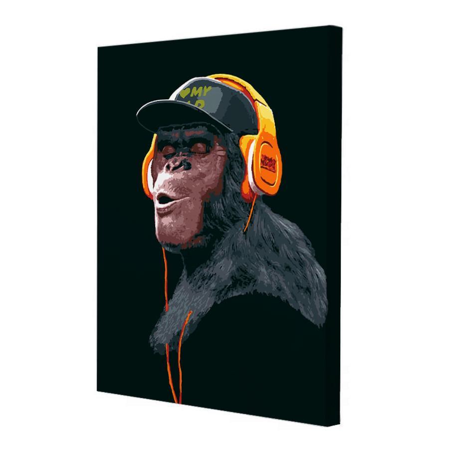 Комплект картин по номерам на чорном холсте Riviera Blanca Gangster Monkey 3 шт. (ITR-099) - фото 2