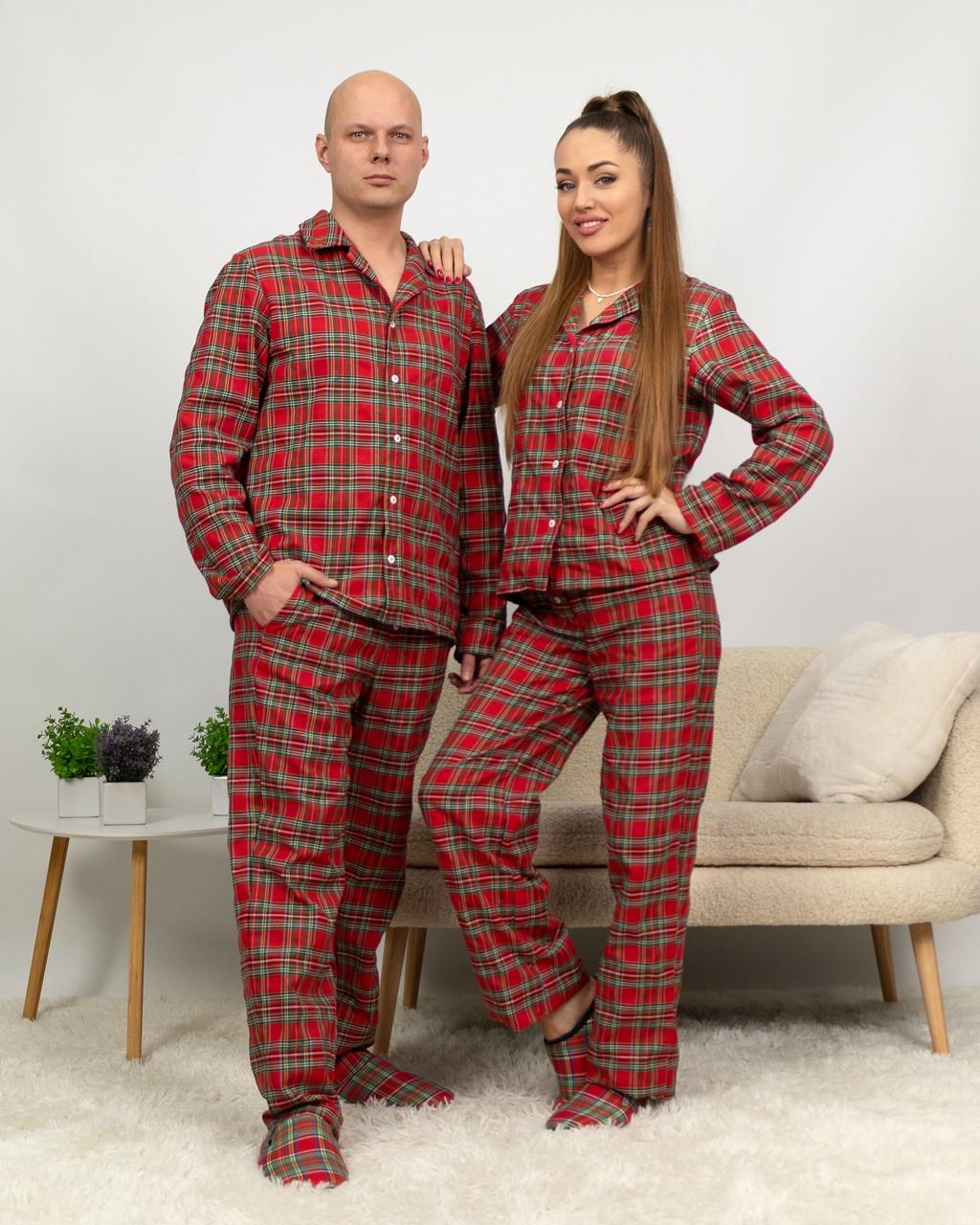 Пижама женская домашняя фланелевая рубашка со штанами клетка 2XL Красный с зеленым - фото 6 Пижама женская домашняя фланелевая рубашка со штанами клетка 2XL Красный с зеленым - фото 6
