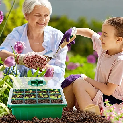 Парник для рассады на 12 ячеяк 5 шт. с системой подсветки и инструментами для пикировки саженцев (C00486) - фото 6