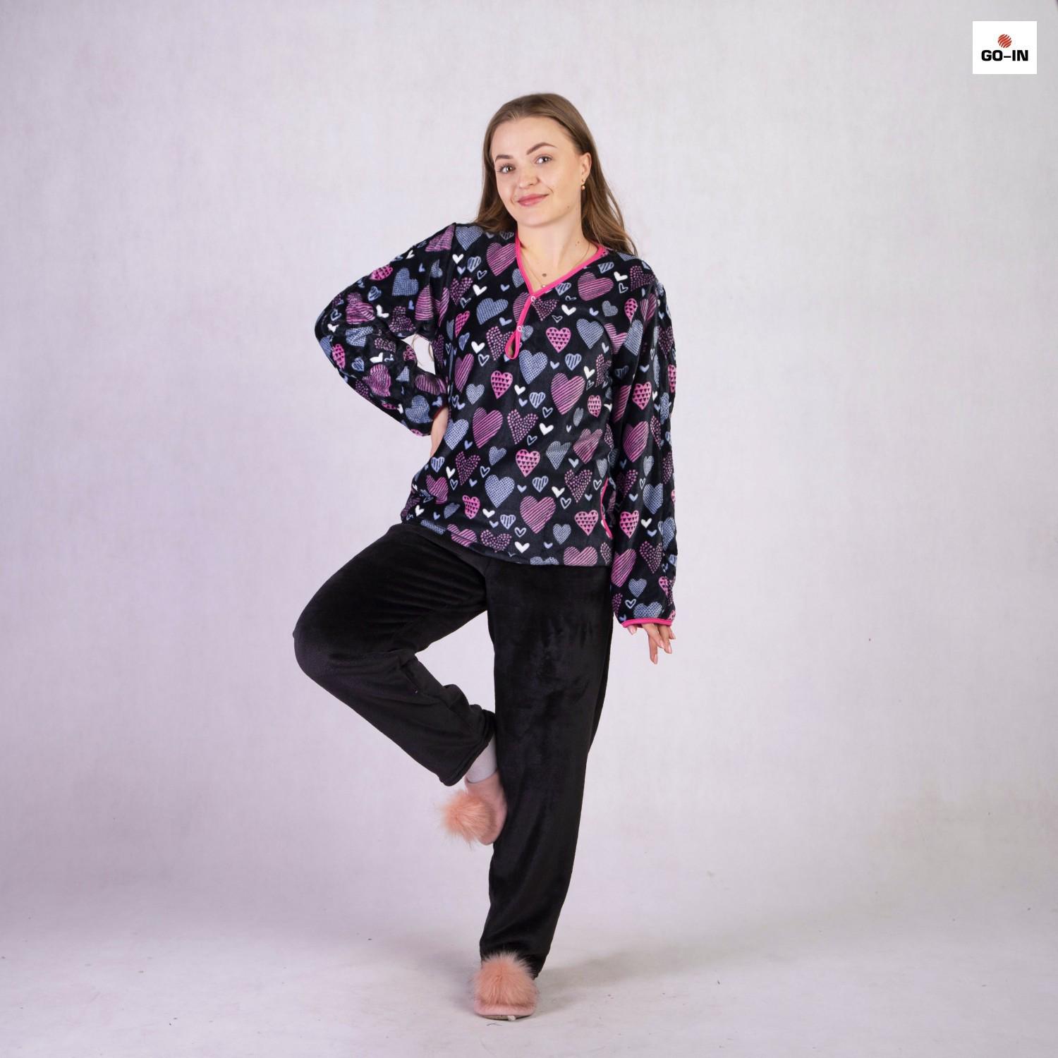 Пижама женская махровая GO-IN TN8-1974 р. 52-54 Черный - фото 2 Пижама женская махровая GO-IN TN8-1974 р. 52-54 Черный - фото 2
