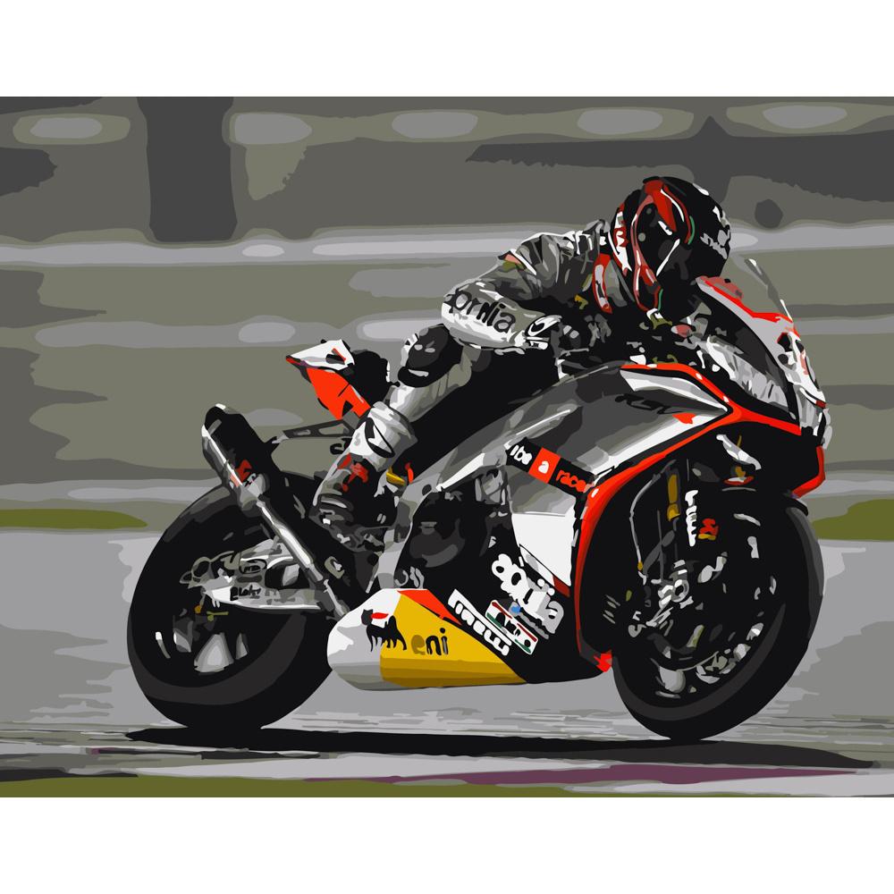 Картина за номерами Strateg Преміум Байкер на змаганні 40x50 см (GS277) Картина за номерами Strateg Преміум Байкер на змаганні 40x50 см (GS277)