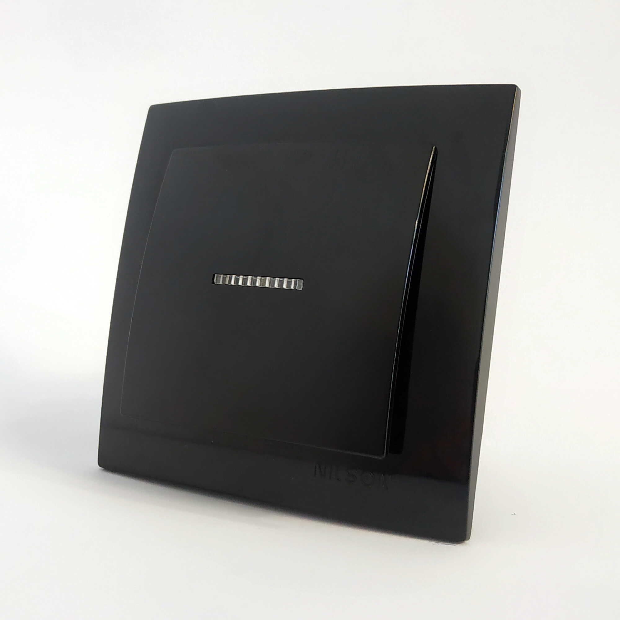 Выключатель Nilson Touran с подсветкой Черный (24221002)