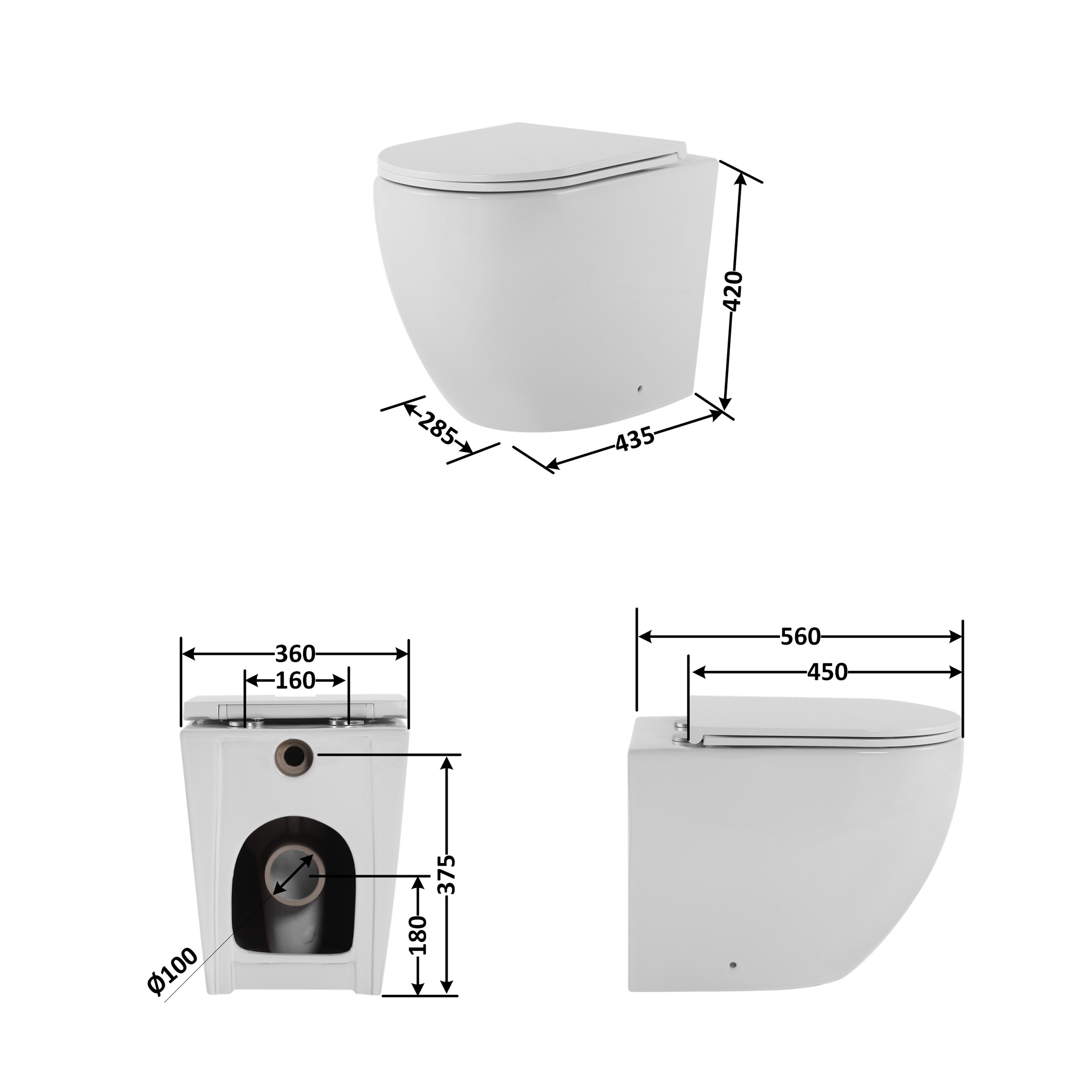 Унитаз напольный Qtap Robin безвидочный Ultra Quiet безободочный с сиденьем Soft-close White (QT13223381AW (SD00052587) - фото 2