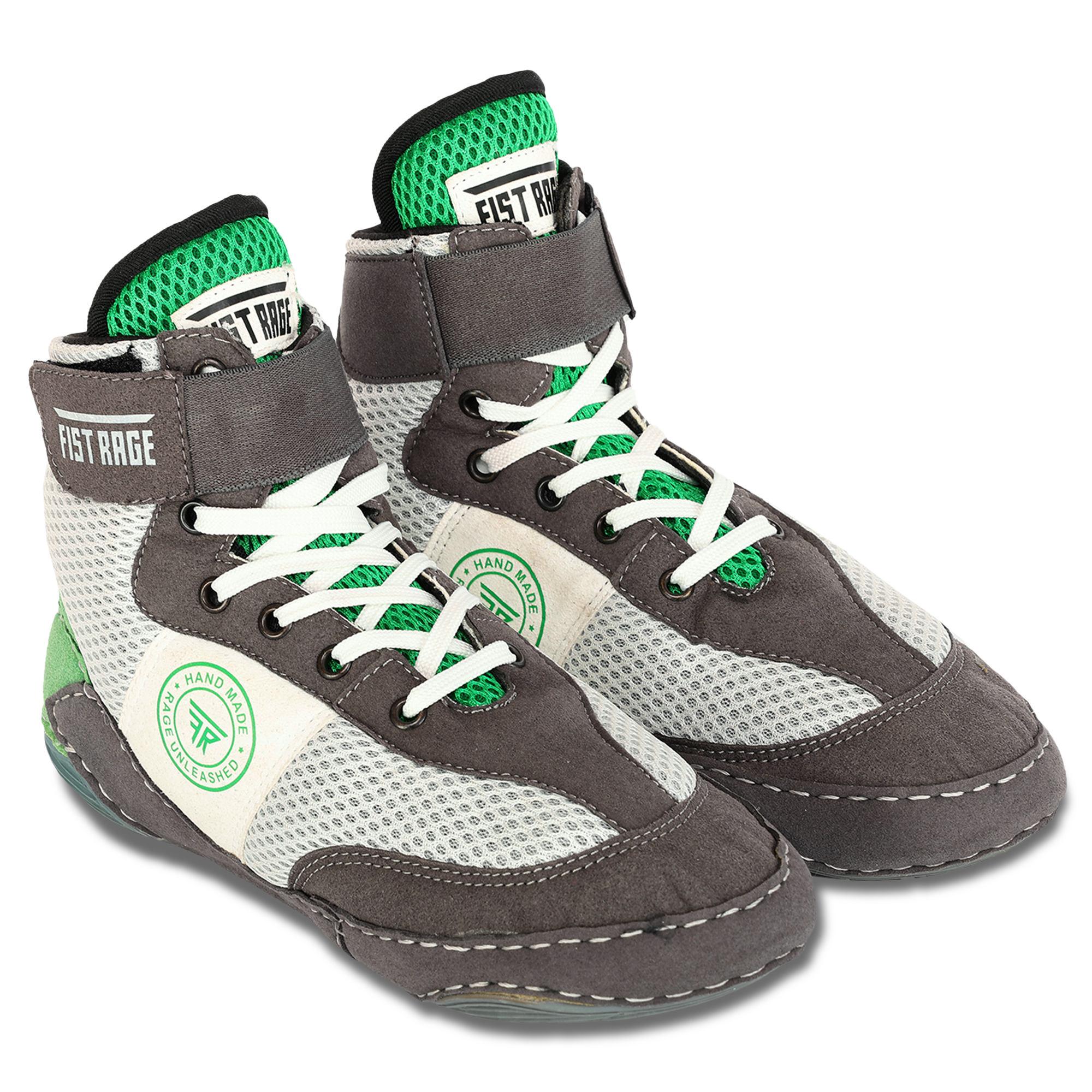 Борцовки FISTRAGE VL-7747 р. 44 Серый/Салатовый (VL-7747_Серый-салатовый_44) - фото 4