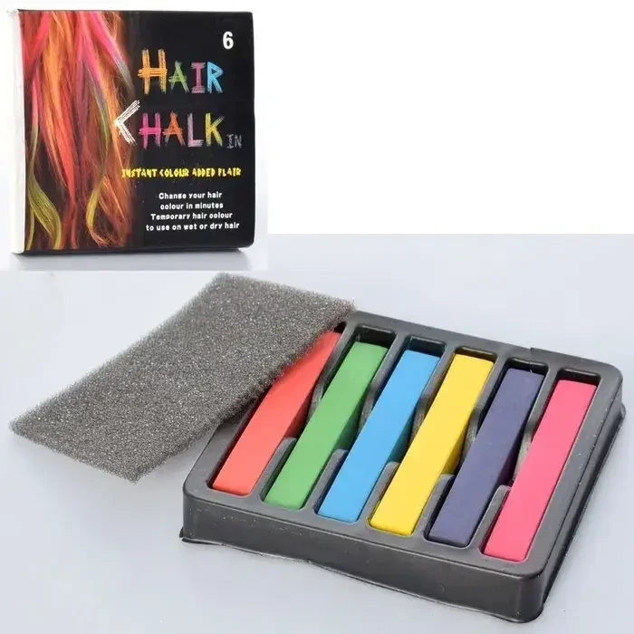 Мел цветной для временного окрашивания волос Hair Chalk 6 цветов (5708) - фото 1