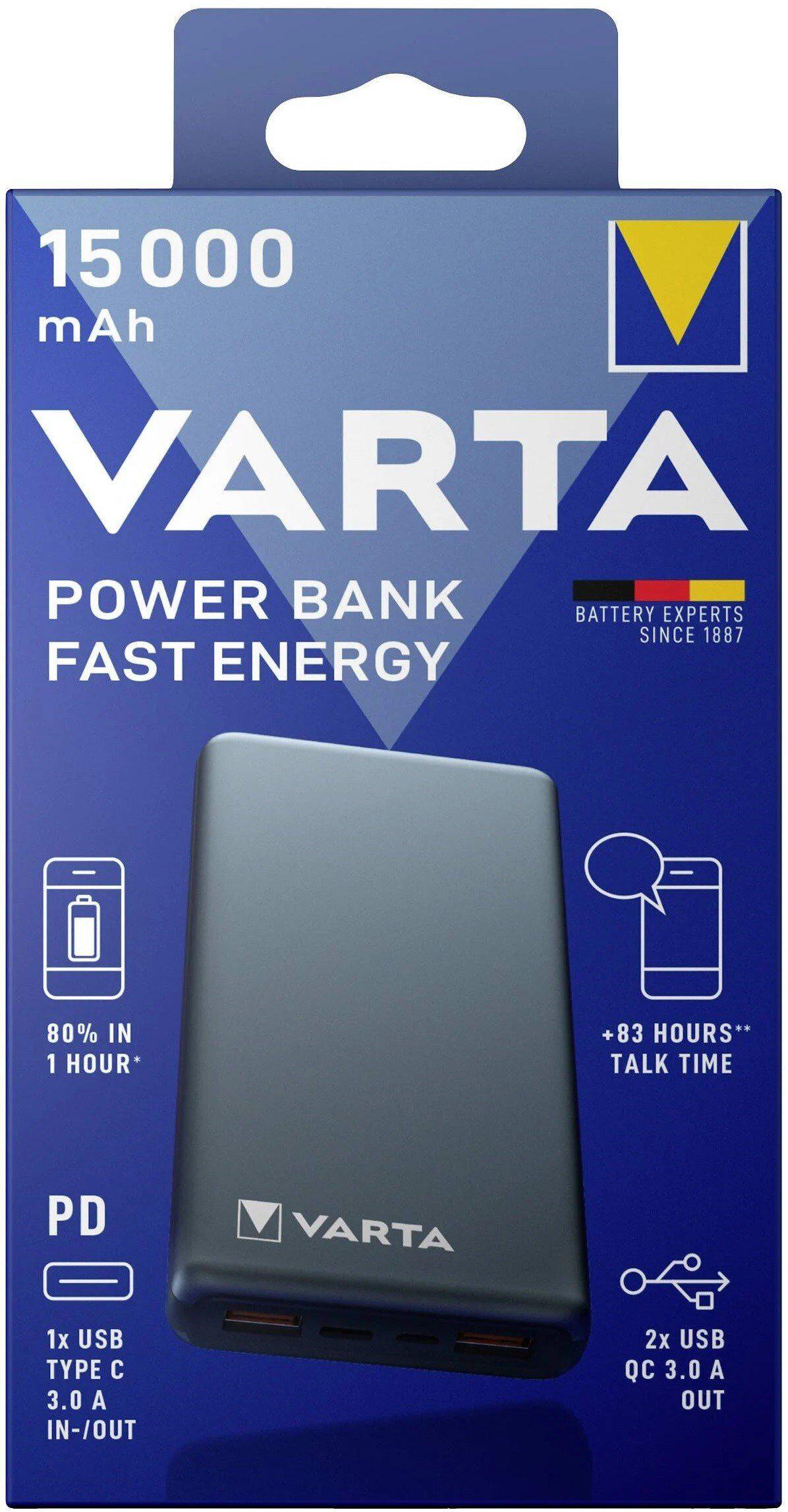 Повір банк Varta Fast Energy 15000 mAh Grey (57982101111) - фото 3