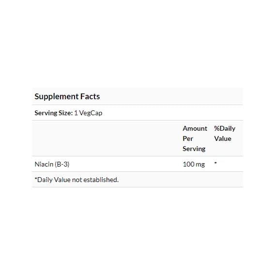 Ниацин Solaray Niacin 100 мг 100 Veg Caps (SOR04359) - фото 3