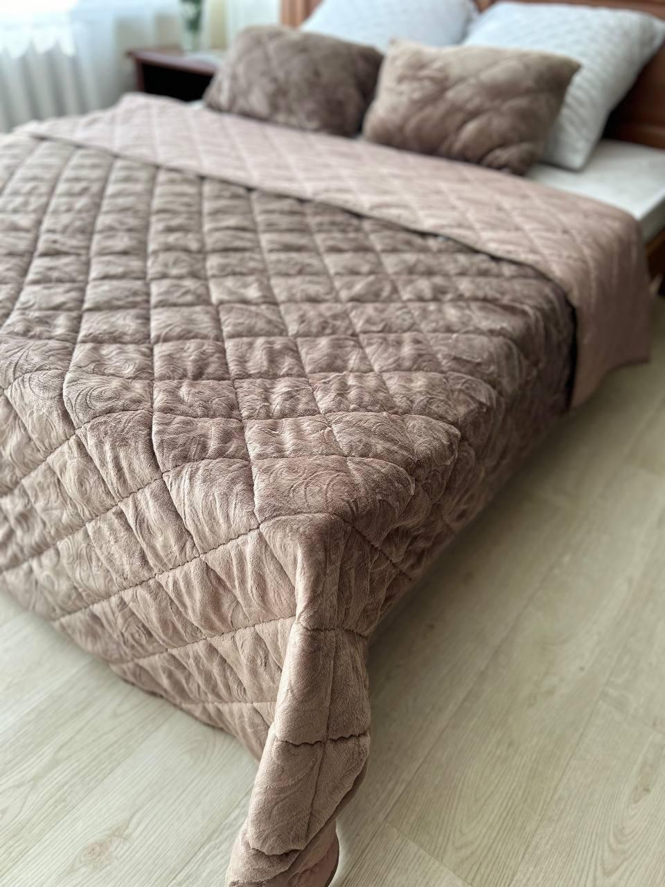 Покривало стьобане 220х240 см Темно-бежевий (Д-Мpled+poduska005-04) - фото 2 Покривало стьобане 220х240 см Темно-бежевий (Д-Мpled+poduska005-04) - фото 2