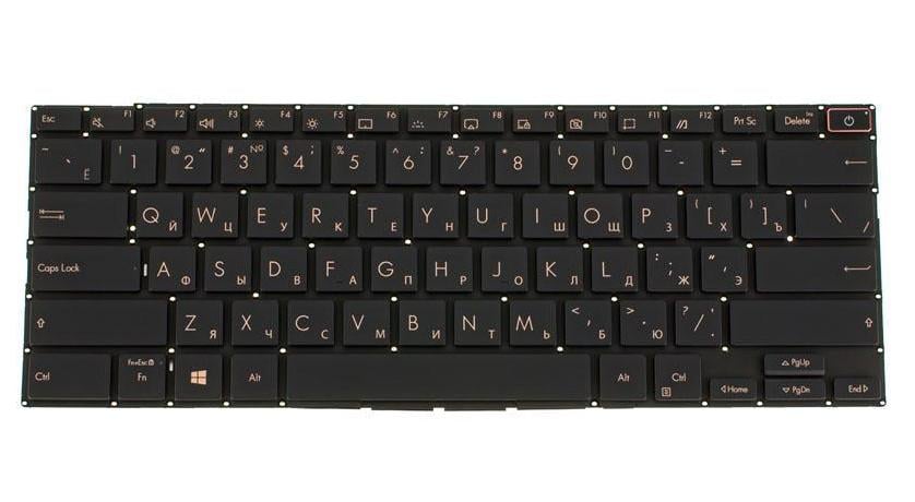 Клавиатура для ноутбука Asus UX393 series rus без фрейма/подсветки клавиш Black (169189)
