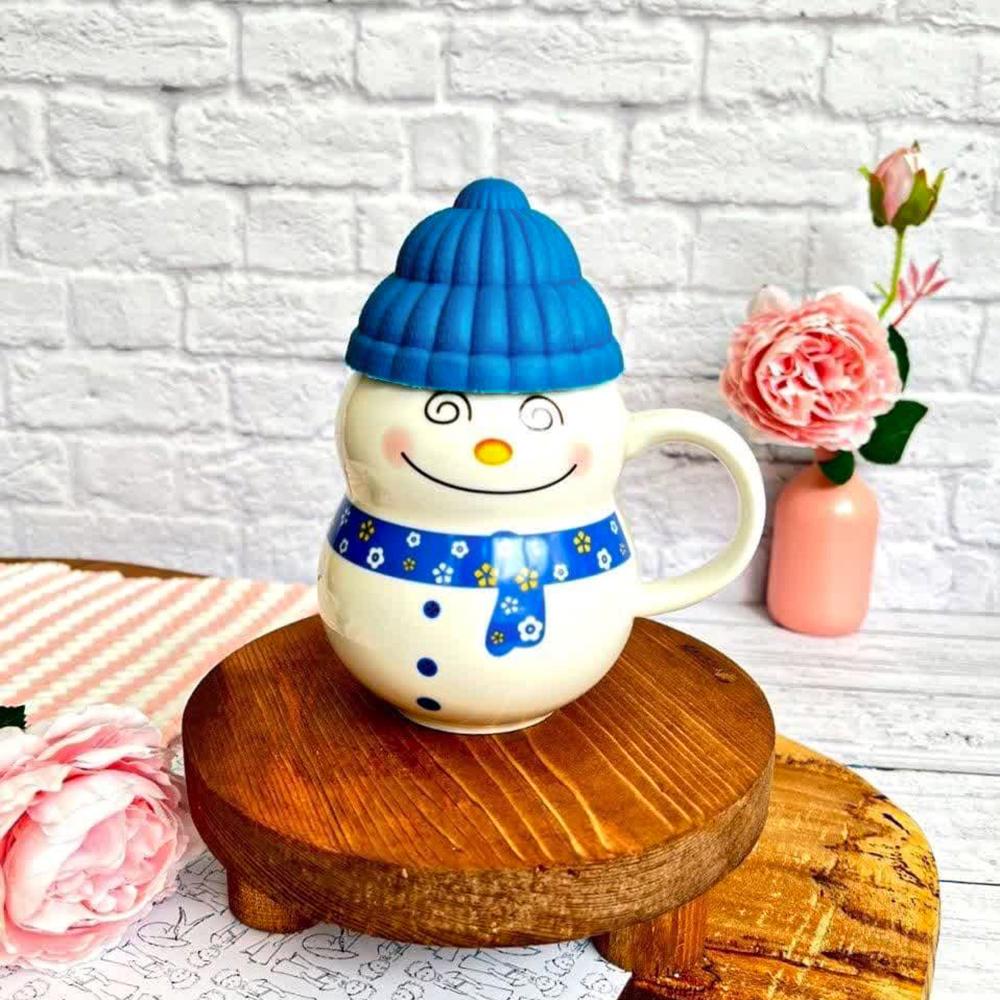 Чашка новогодняя с крышкой снеговик 350 мл - фото 9 Чашка новогодняя с крышкой снеговик 350 мл - фото 9