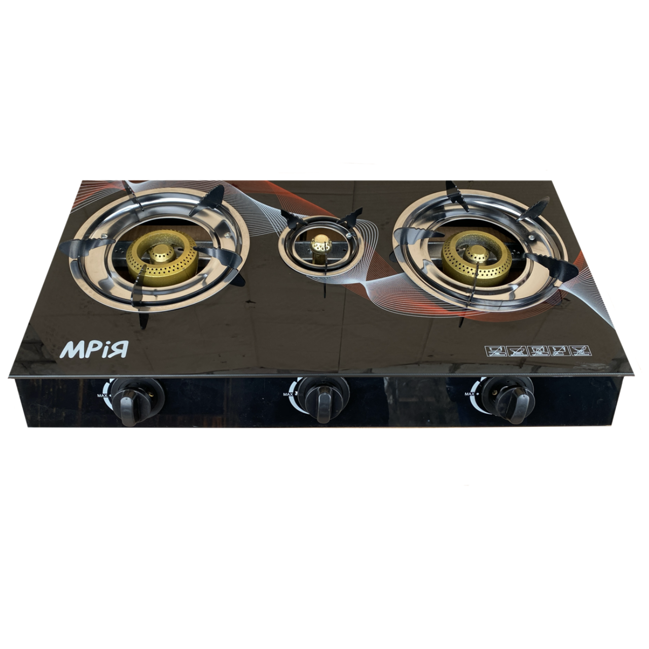 Плита-таганок газовая настольная Мрія 3 конфорки стекло (1797375176) Плита-таганок газовая настольная Мрія 3 конфорки стекло (1797375176)