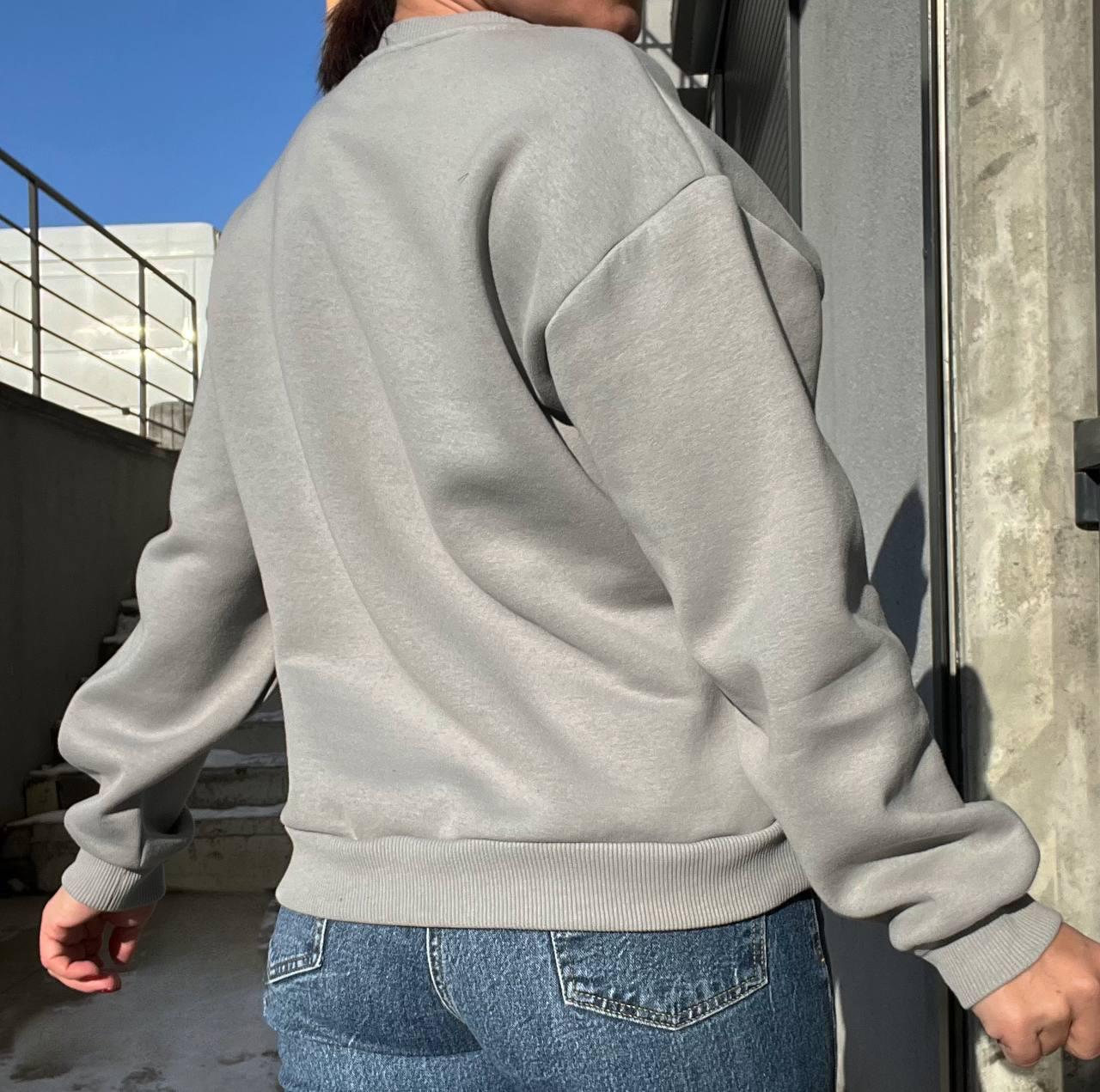 Свитшот женский PEPPER MINT 24-15 оверсайз удлиненный утепленный флис M Серый (962) - фото 7 Свитшот женский PEPPER MINT 24-15 оверсайз удлиненный утепленный флис M Серый (962) - фото 7