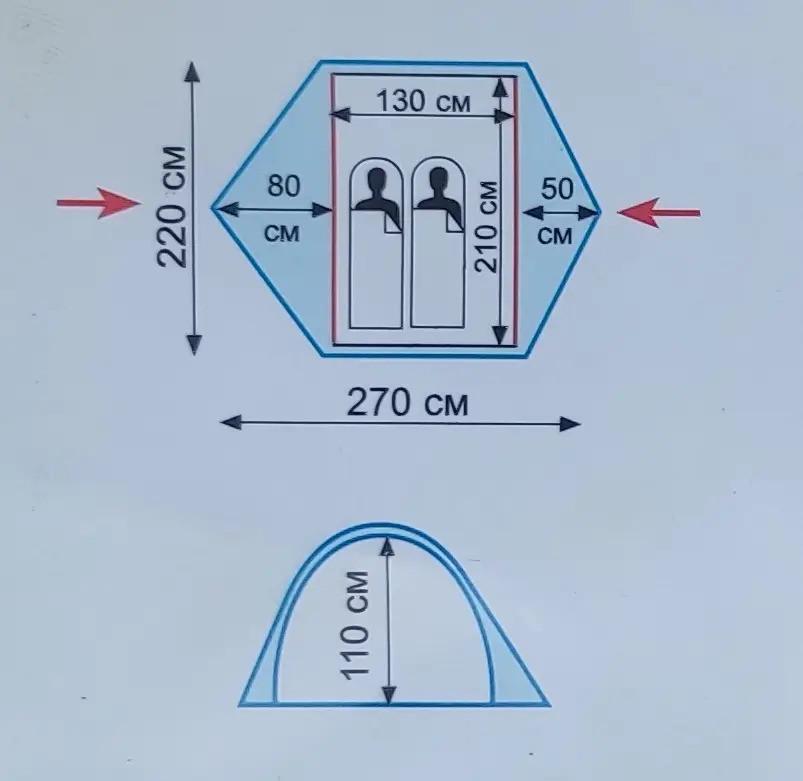 Палатка двухместная Tramp Ranger 2 с внешним каркасом (iz13713) - фото 5