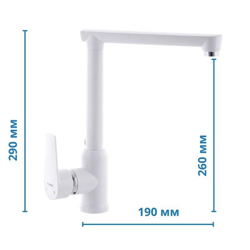 Смеситель для кухни PLAMIX MARIO-17 высокий однорычажный пластик Белый (b-PM0557) - фото 2 Смеситель для кухни PLAMIX MARIO-17 высокий однорычажный пластик Белый (b-PM0557) - фото 2