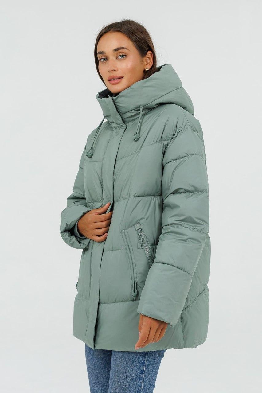 Куртка-пуховик 8254 з поясом р. 46 Оливковий - фото 3 Куртка-пуховик 8254 з поясом р. 46 Оливковий - фото 3