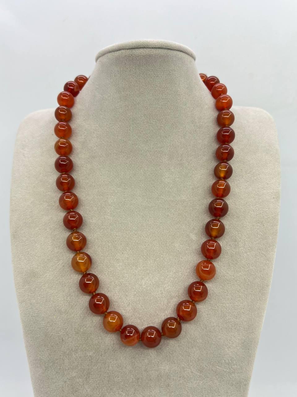 Бусы сердолик 10 мм 42 см Оранжевый (12058)