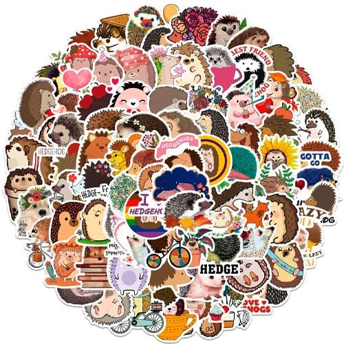 Набор наклеек Ежики Hedgehogs 100 шт. (3203)