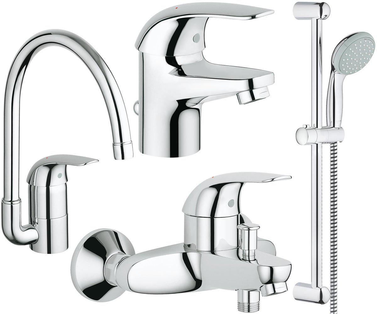 Набор смесителей для ванной Grohe Euroeco 123242K (41316)