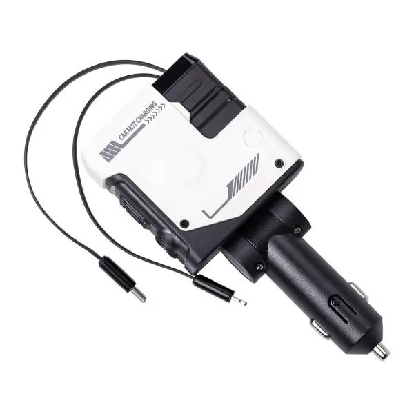 Зарядное устройство автомобильное 4в1 с выдвижным кабелем Белый (HP-A1W) - фото 4 Зарядное устройство автомобильное 4в1 с выдвижным кабелем Белый (HP-A1W) - фото 4