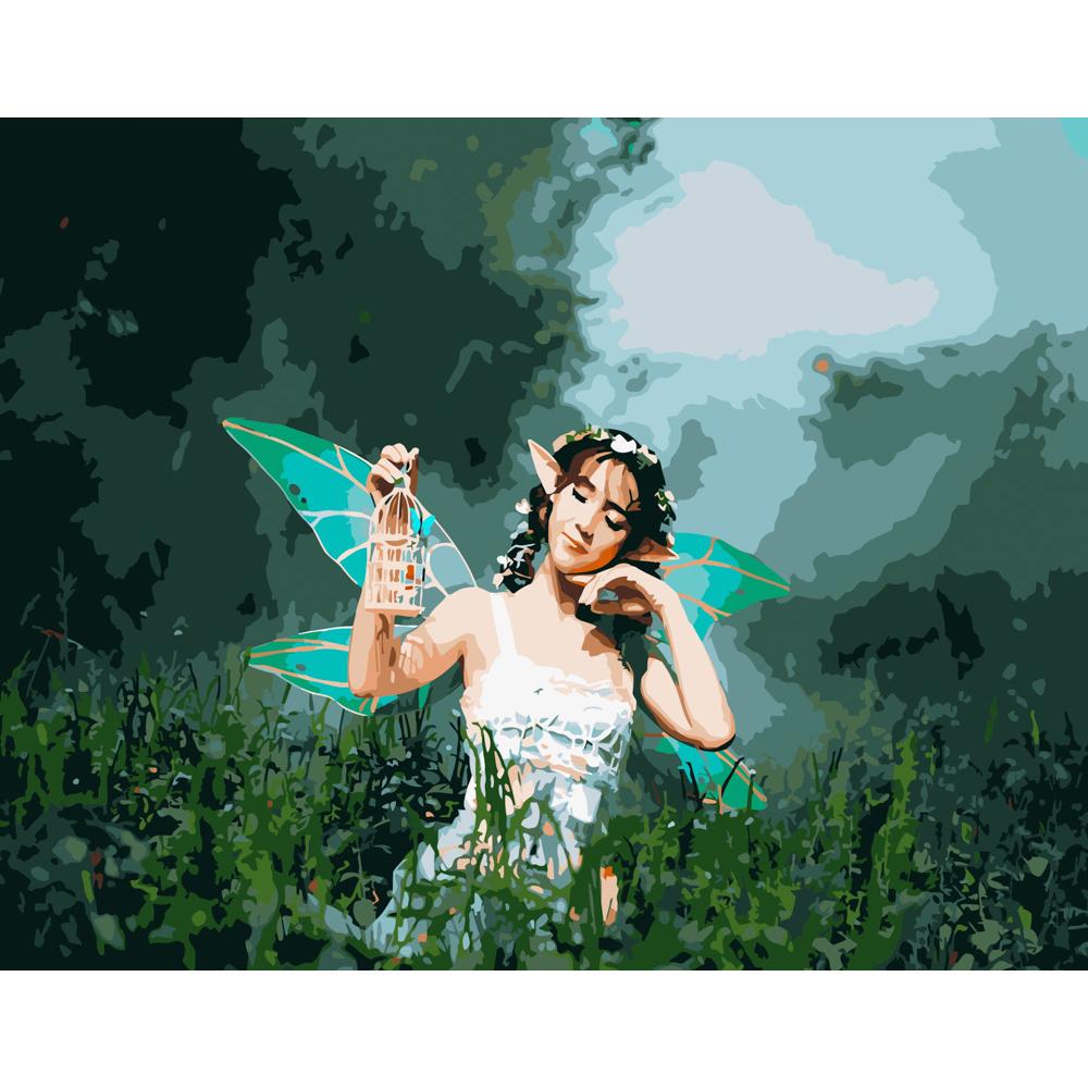 Картина по номерам Strateg Премиум Очаровательная фея 40x50 см (GS299)