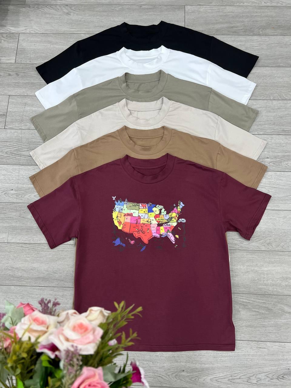 Футболка женская с принтом OS Коричневый (#25045-02) - фото 2