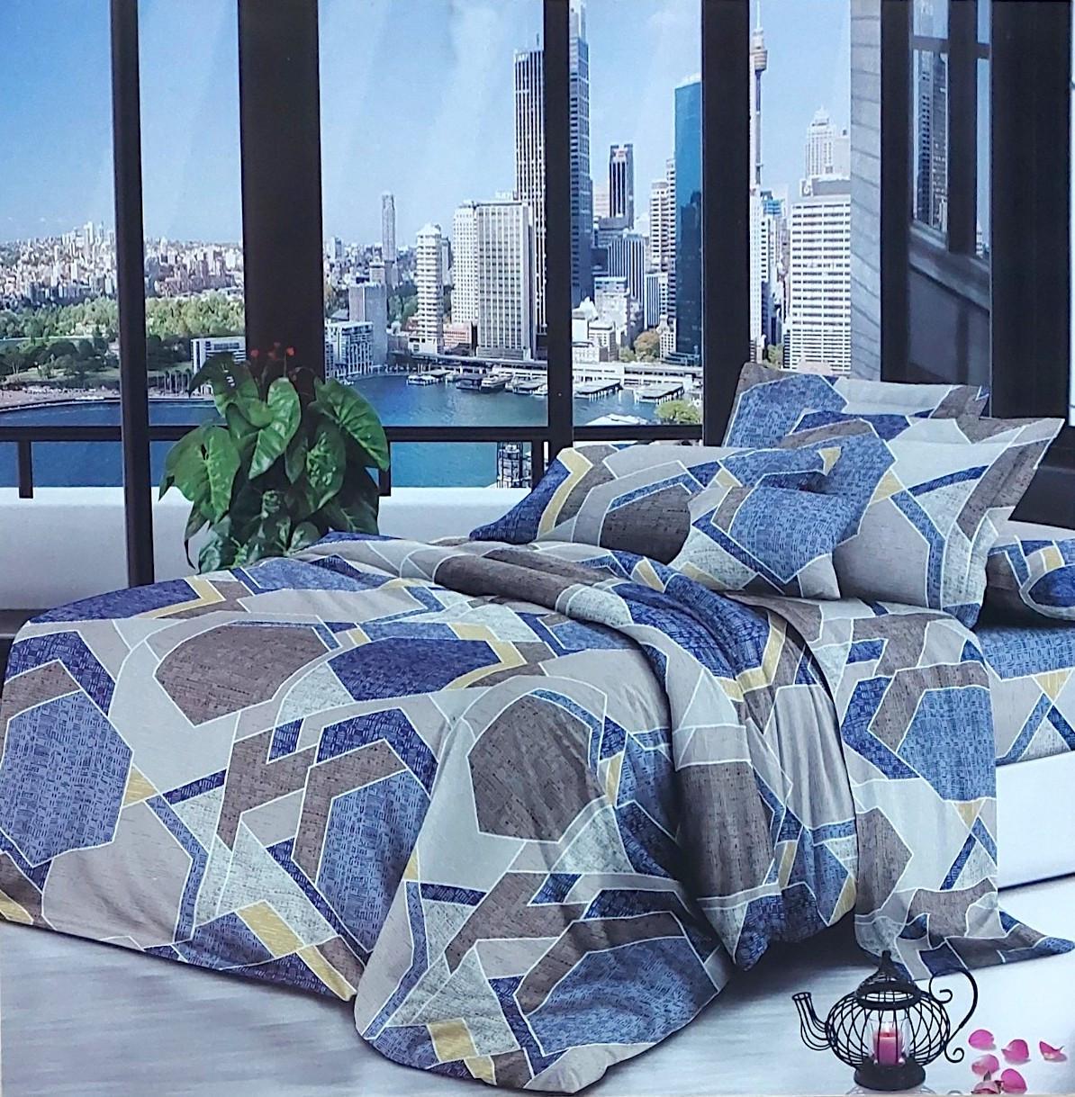 Комплект постільної білизни з бязі см-01 двоспальне 175х215 см (6978)