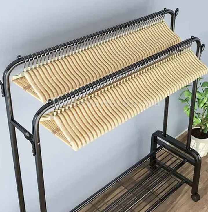 Вішалка для одягу та взуття подвійна 110x57x150 см (Multipurpose Hanger) - фото 3
