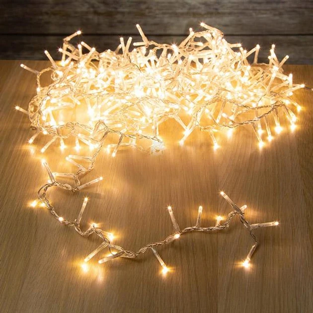 Гірлянда UKC 100 LED прозорий шнур Теплий Білий (2416306438)