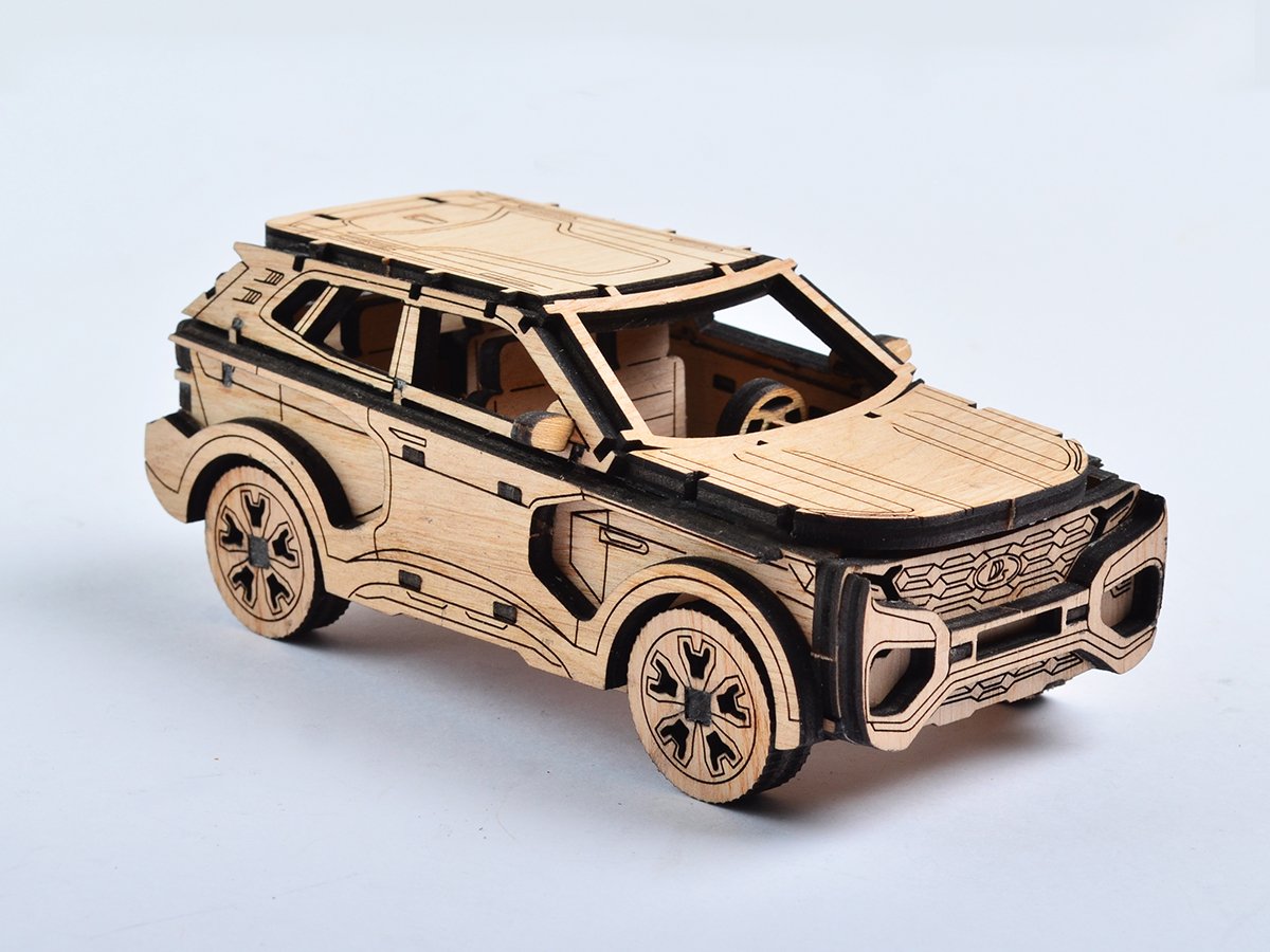 3д пазл дерев'яний автомобіля Lada 3DBRT 93 деталі
