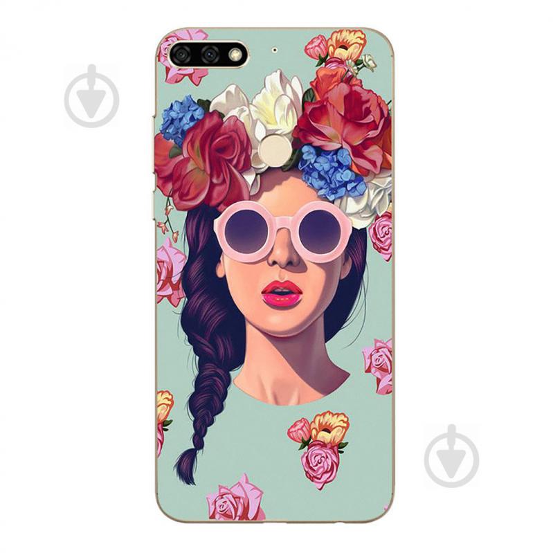 Чехол с рисунком Printed Silicone для Huawei Y7 Prime 2018 Девушка (hub_DfbO80155)
