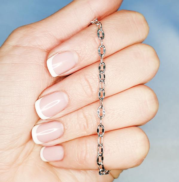 Браслет серебряный Якорь плоский р. 20 3,03 г