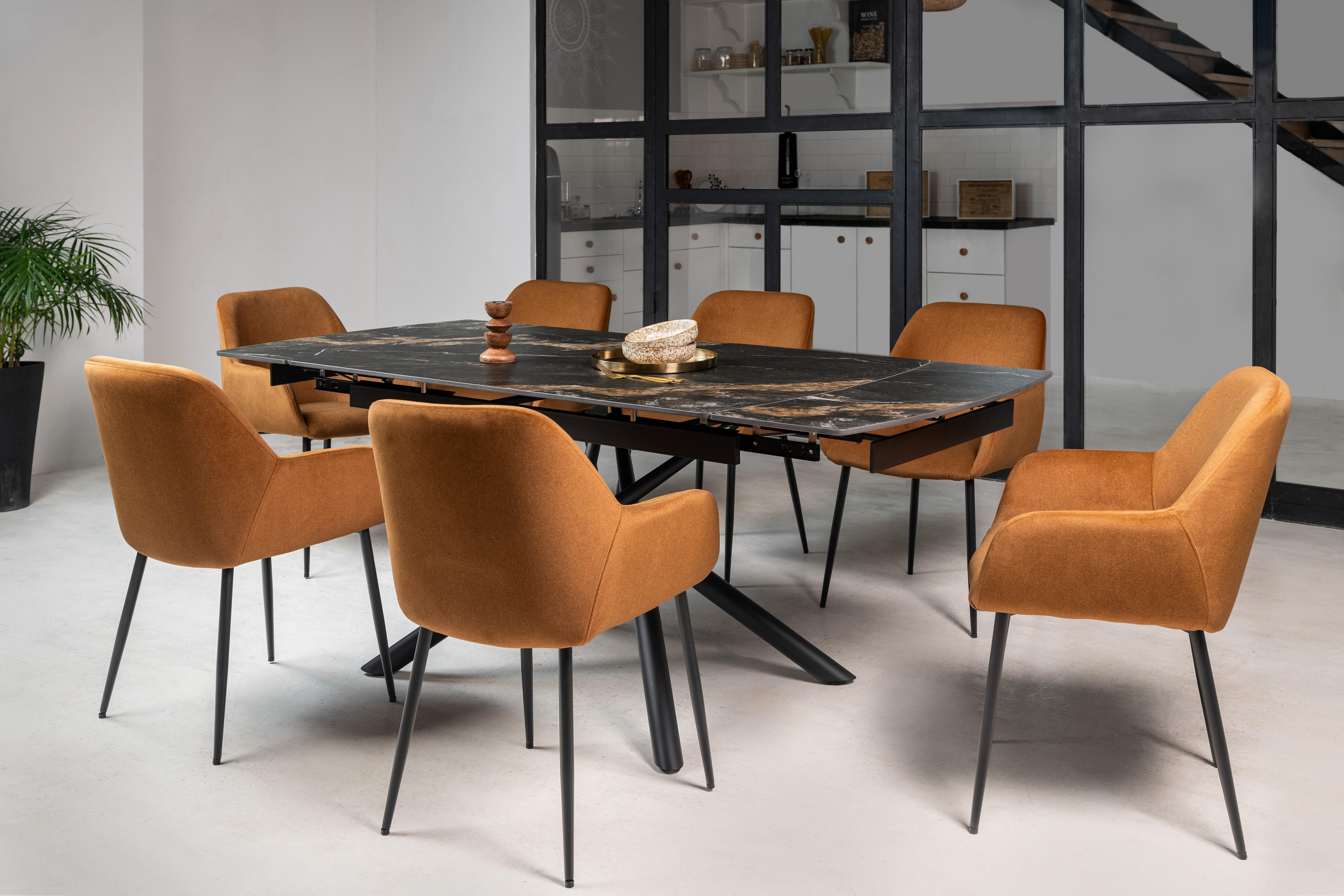 Стіл обідній розсувний Vetro Mebel Піно 1400- 2000x900x760 мм П’єр блек/Чорний (TМL-1200-1) - фото 6 Стіл обідній розсувний Vetro Mebel Піно 1400- 2000x900x760 мм П’єр блек/Чорний (TМL-1200-1) - фото 6