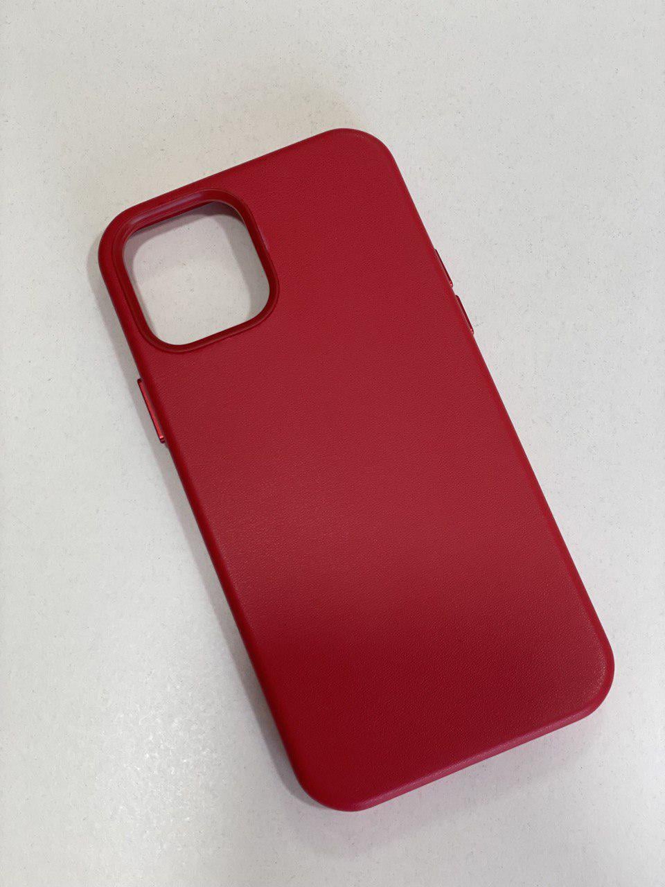 Чехол для iPhone 12/12 pro / Case with MagSave / Eco leather / красный