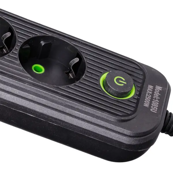 Фильтр-удлинитель сетевой EURO 4 розетки 3 USB и с быстрой зарядкой 2,8 м Черный (147-107- HP-5-13MF) - фото 4 Фильтр-удлинитель сетевой EURO 4 розетки 3 USB и с быстрой зарядкой 2,8 м Черный (147-107- HP-5-13MF) - фото 4