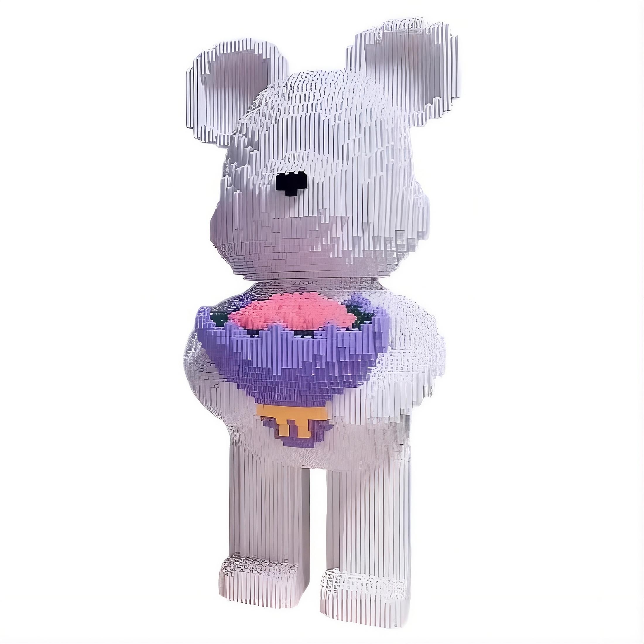 Конструктор 3D Медвежонок Тедди FLOWERS 5522 3720 дет. 50 см (32805587)