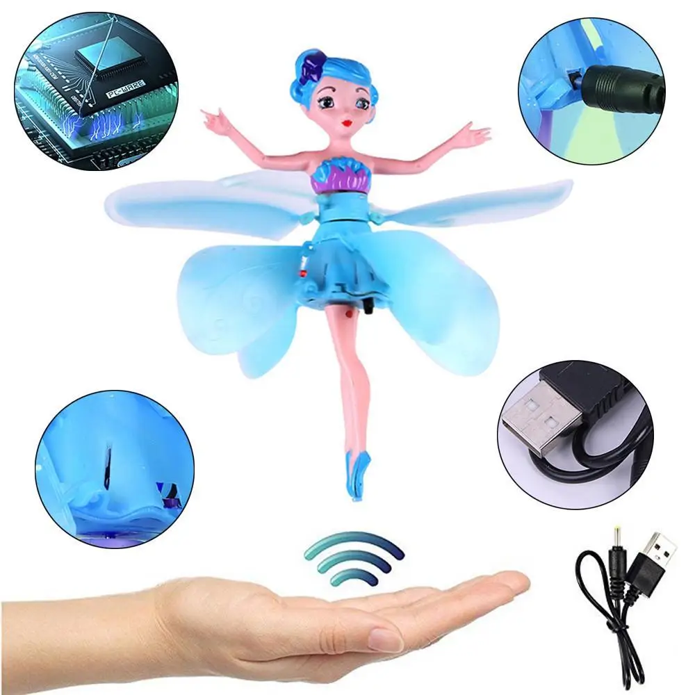 Кукла летающая Flying Fairy 802 сказочная Фея со световыми эффектами и датчиком движения Голубой (2685712188) - фото 2