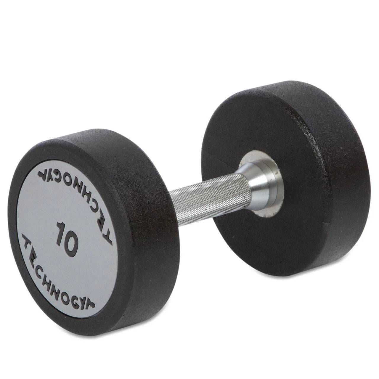 Гантель цільна Technogym TG-1834-10 з поліуретановим покриттям 10 кг Чорний/Сірий (28853978)