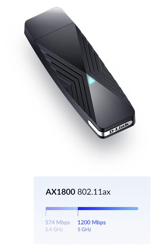 Адаптер Wi-Fi D-Link DWA-X1850 AX1800 USB 3.2 Чорний (ERC-DWA-X1850) - фото 5