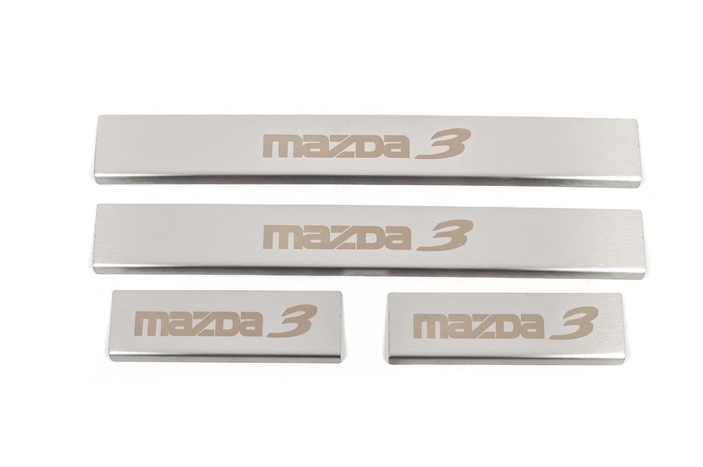 Накладки на пороги Carmos для Mazda 3 2013-2019 гг. нержавеющая сталь Хром