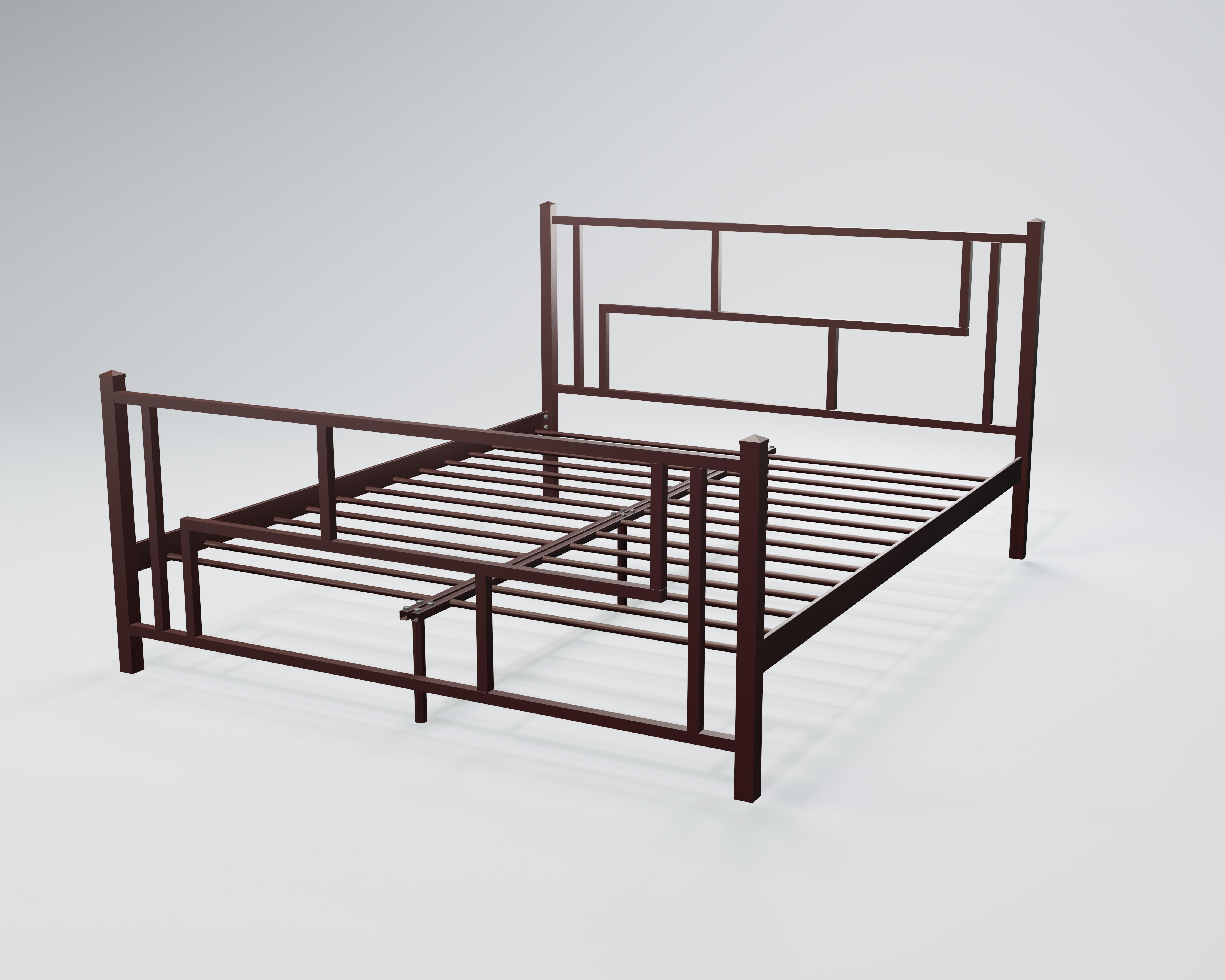 Кровать металлическая Амис 140x190 см Бордовый