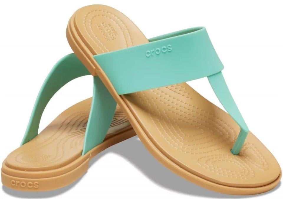 В'єтнамки жіночі Crocs Tulum Flip Jade Stone р. 36-37 Бірюзовий (25654)