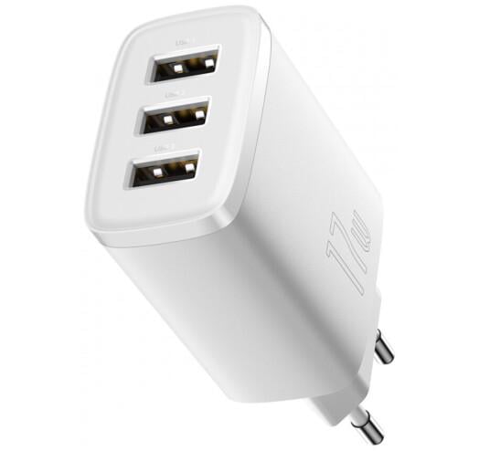 Зарядное устройство для Baseus Compact Charger 3U 17 W White (CCXJ020102) - фото 2