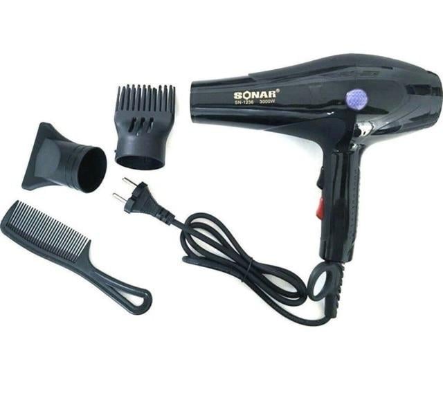 Фен для волос Sonar Professional SN-1236 с 2-мя насадками 3000W (2134437054) Фен для волос Sonar Professional SN-1236 с 2-мя насадками 3000W (2134437054)