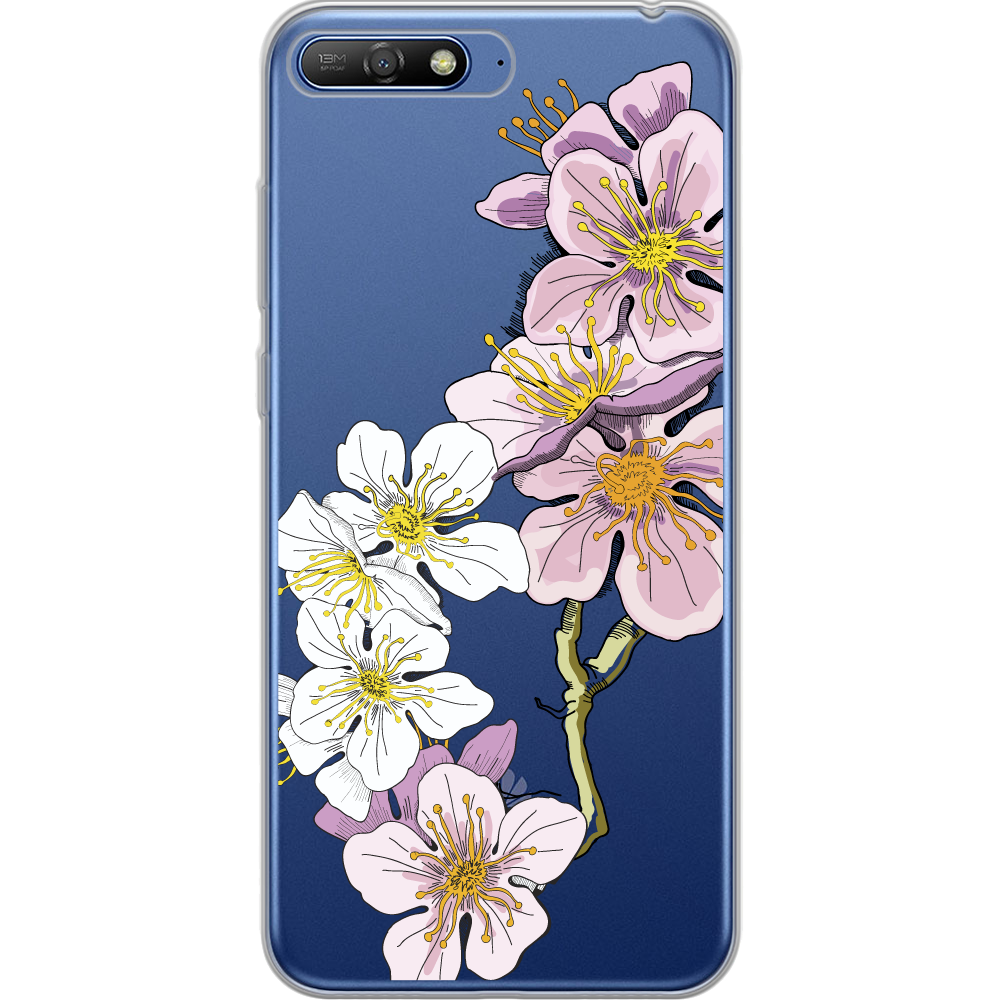 Чехол Boxface Huawei Y6 2018 Cherry Blossom Прозрачный силикон (33371-cc4-33371)