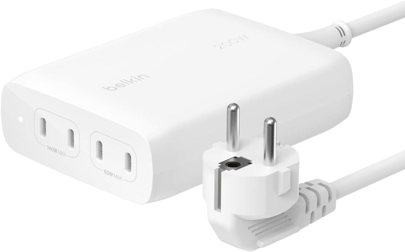 Зарядное устройство сетевое Belkin GaN 200W Белый (WCH015VFWH)